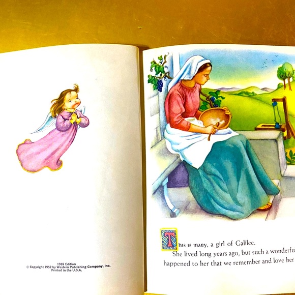 CHRISTMAS VTG 60’s A LITTLE GOLDEN BOOK THE CHRISTMAS STORY HARDCOVER #158 - Picture 5 of 15